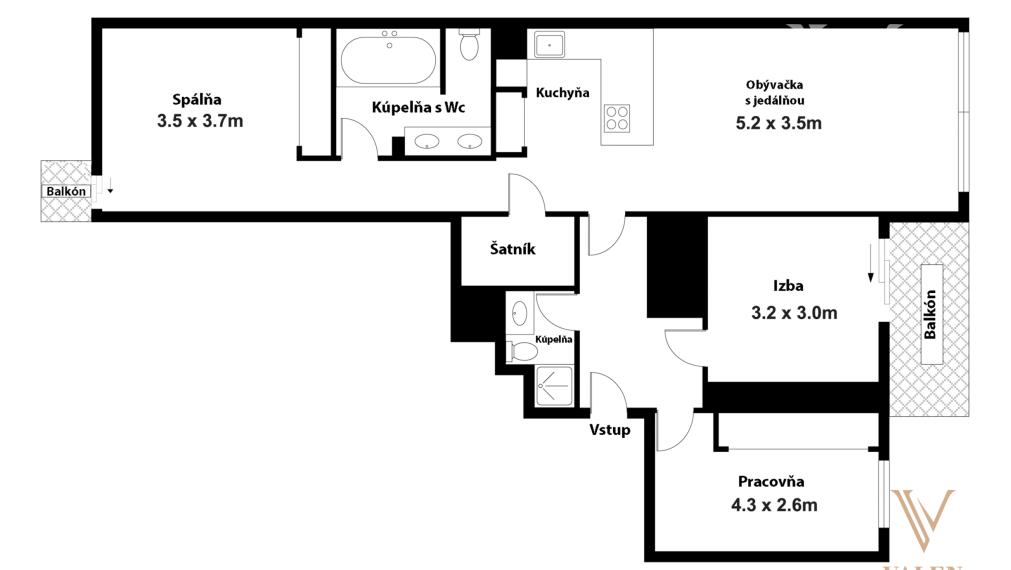 VALEN | Jedinečný 4-izbový byt v projekte Cubicon s parkingom