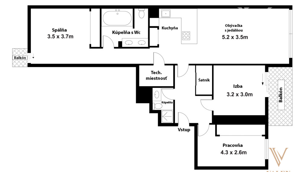 VALEN | Jedinečný 4-izbový byt v projekte Cubicon s parkingom