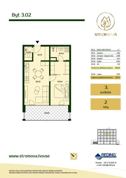 VALEN | Nadštandardný 2-izbový byt v projekte Stromová