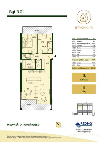 VALEN | Nadštandardný 3-izbový  byt  v projekte Stromová