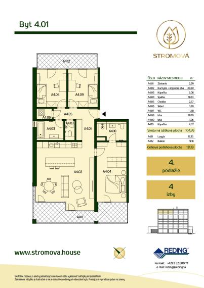 VALEN | Nadštandardný 4-izbový byt v projekte Stromová