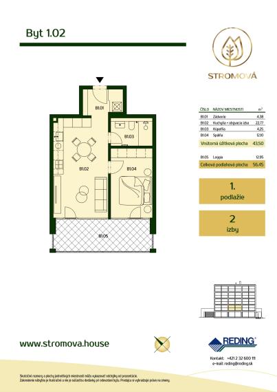 VALEN | Nadštandardný 2-izbový byt v projekte Stromová
