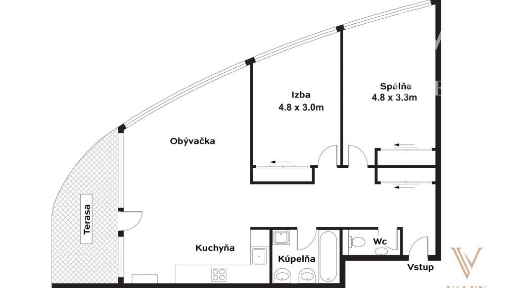 VALEN | Štýlový 3i byt v ikonickom projekte Tri veže