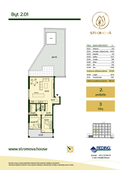 VALEN | Nadštandardný 3-izbový byt  s predzáhradkou v projekte Stromová