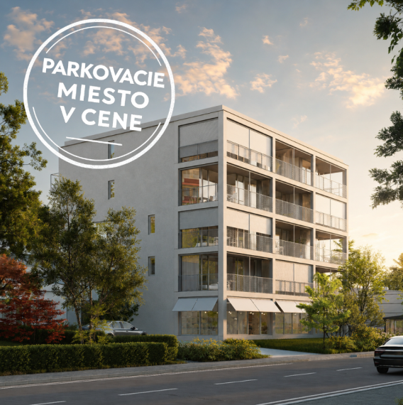 Nadštandardný 3i byt  s predzáhradkou a parkingom v projekte Stromová