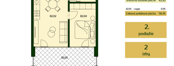 VALEN | Nadštandardný 2-izbový byt v projekte Stromová