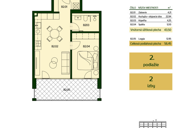 VALEN | Nadštandardný 2-izbový byt v projekte Stromová