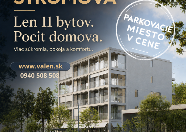 VALEN | Nadštandardný 3-izbový byt  s predzáhradkou v projekte Stromová