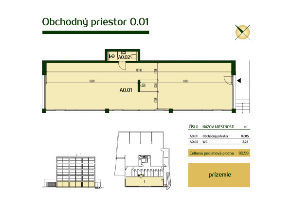 Nadštandardný obchodný priestor v projekte Stromová