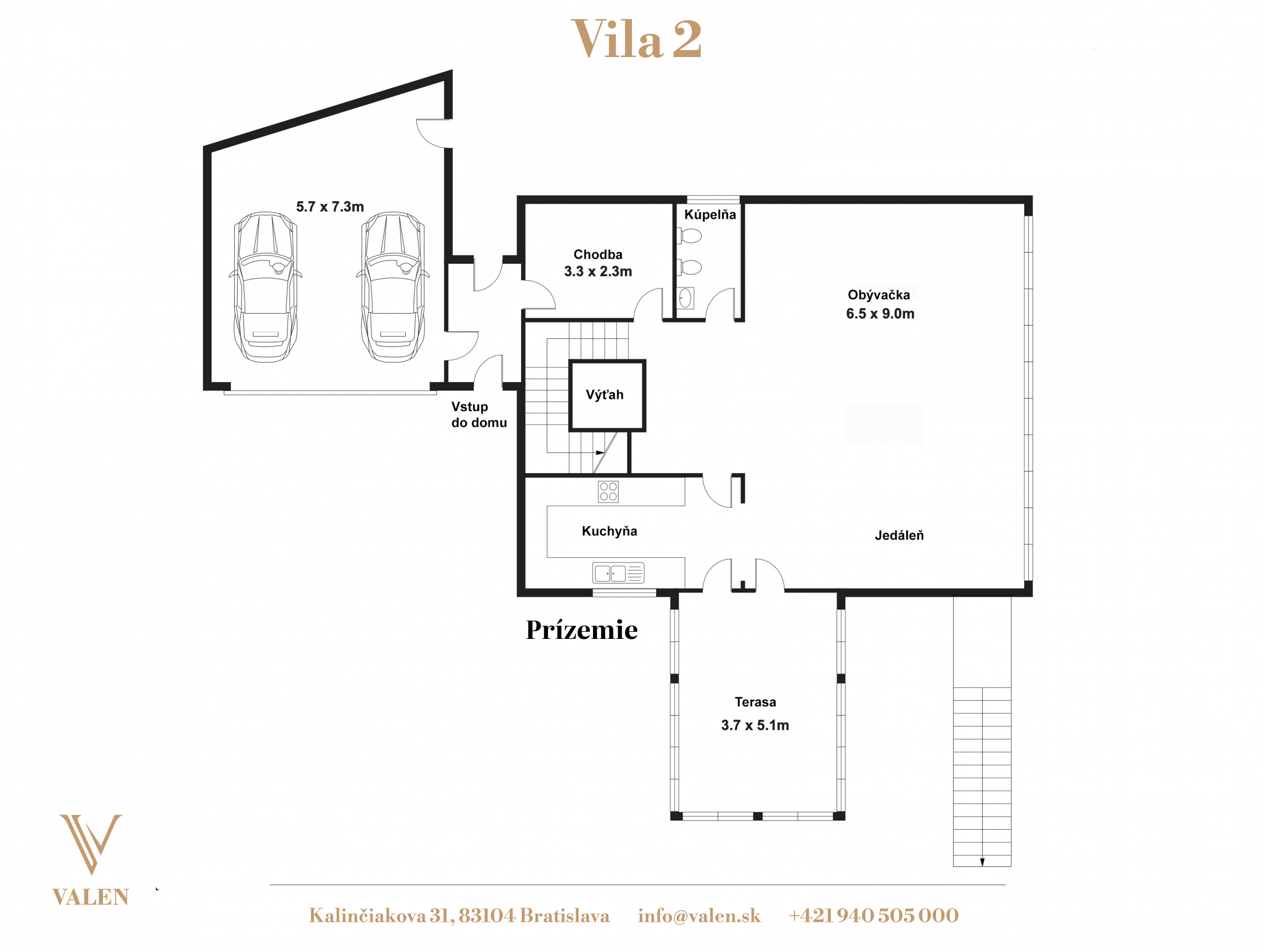 Pôdorys – Vila 2 (prízemie)
