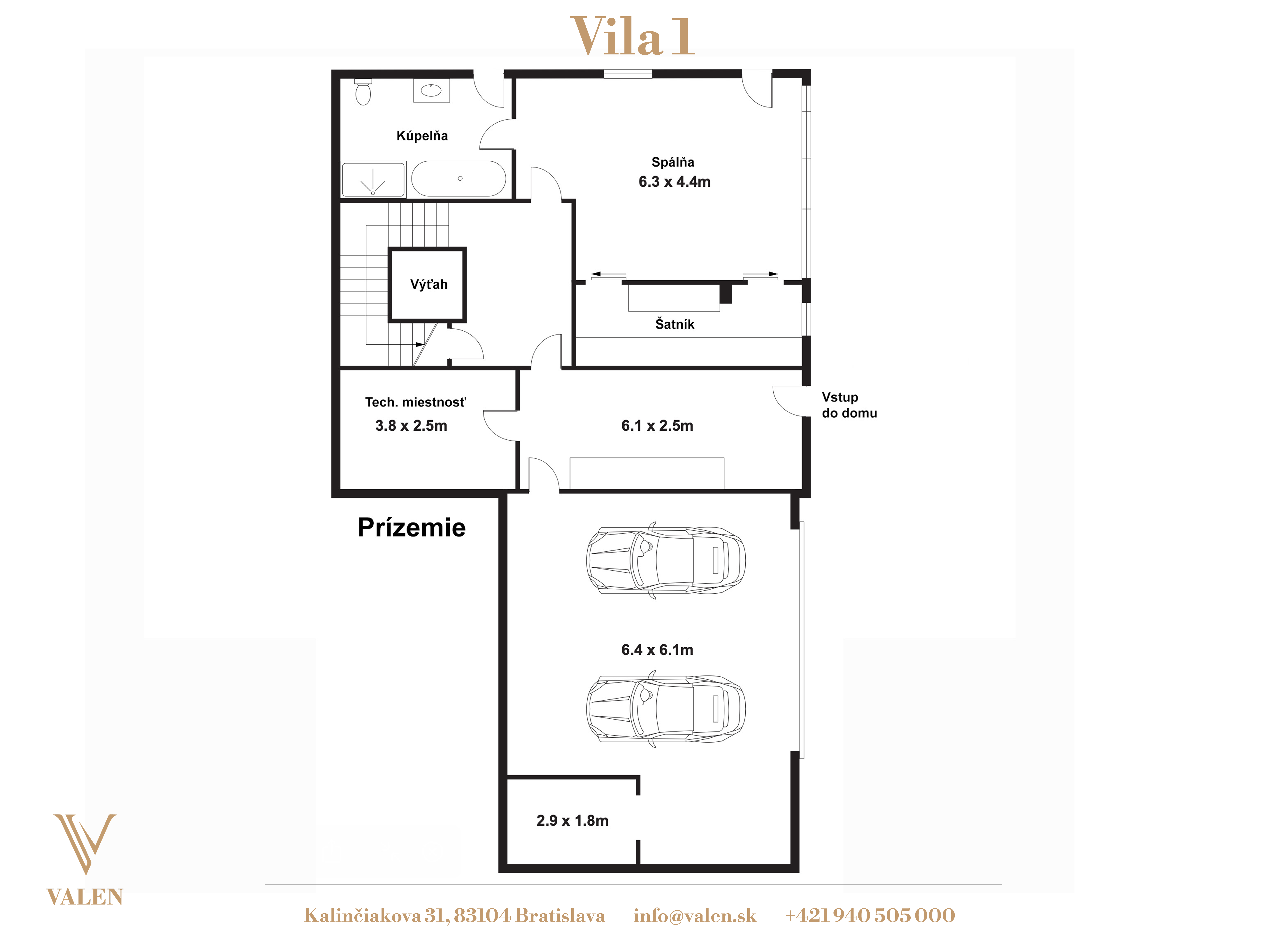 Pôdorys – Vila 1 (prízemie)